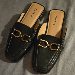 Torrid Black and Gold Mules with Elegant Design